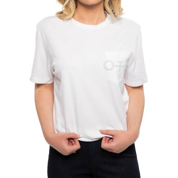 NEW ON THIS DAY women's graphic pocket tee in white - Picture 1 of 5
